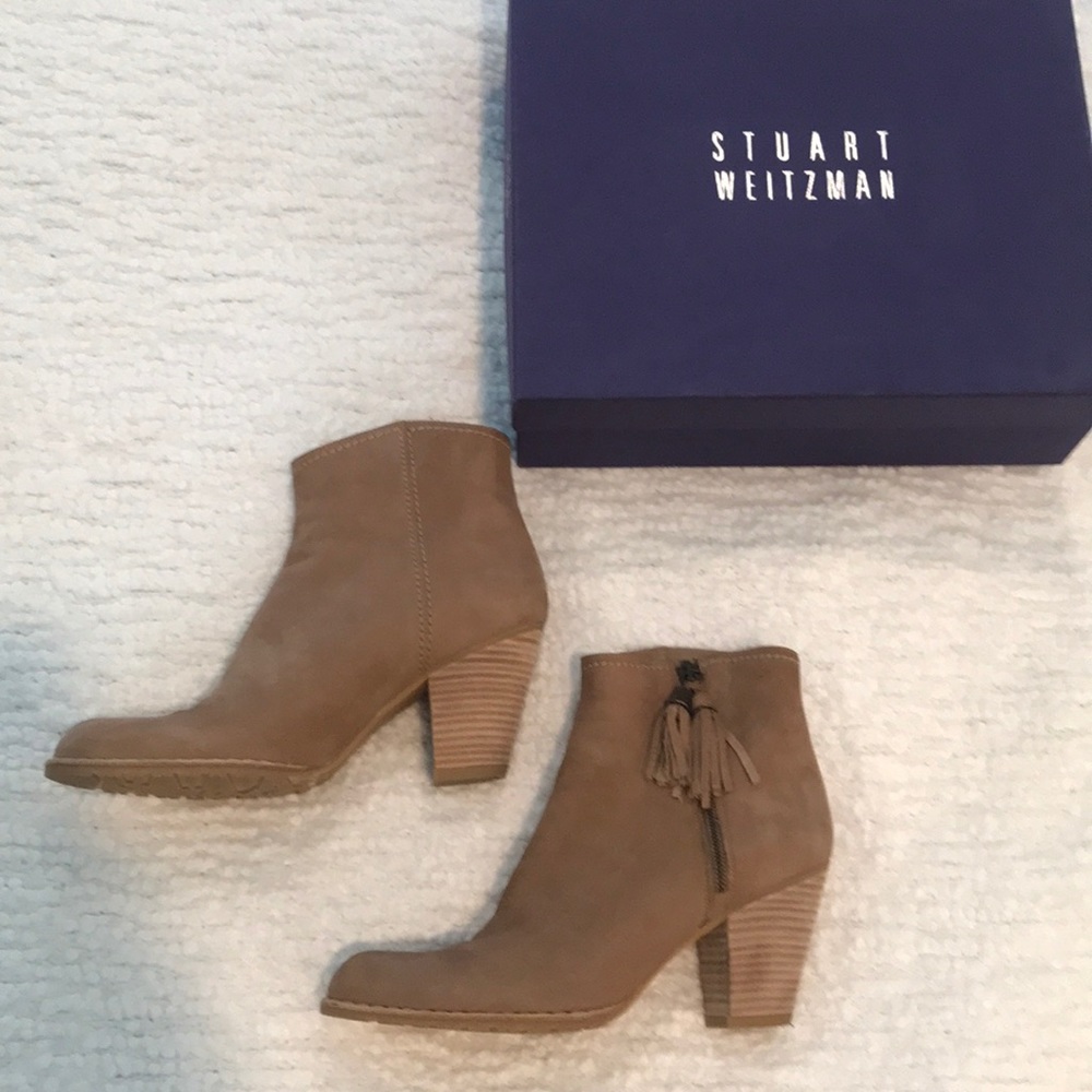 Stuart Weitzman Prancisr Tan Nubuck Ankle Boot